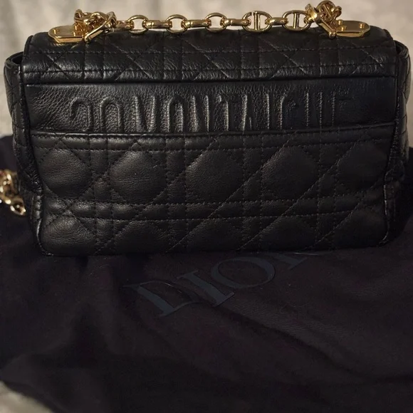 Dior Black Quilted Crossbody Bag with Gold Chain - Picture 7 of 9